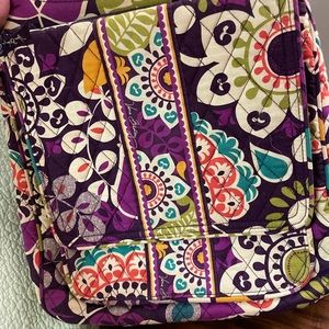 Vera Bradley computer bag combo. 11 x 12 x 3 Purple, tan, turquoise blue